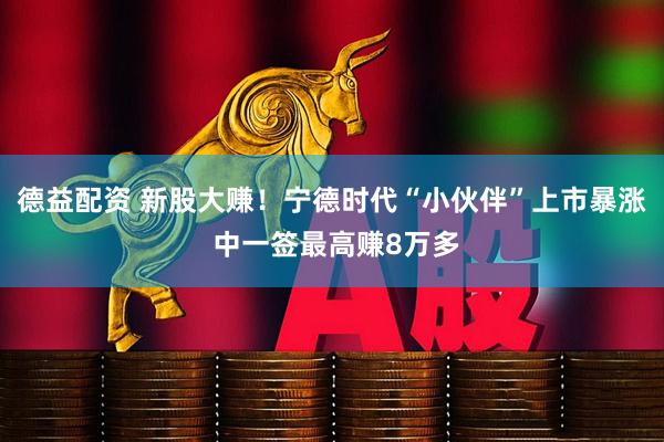 德益配资 新股大赚！宁德时代“小伙伴”上市暴涨 中一签最高赚8万多
