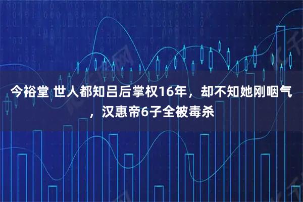 今裕堂 世人都知吕后掌权16年，却不知她刚咽气，汉惠帝6子全被毒杀